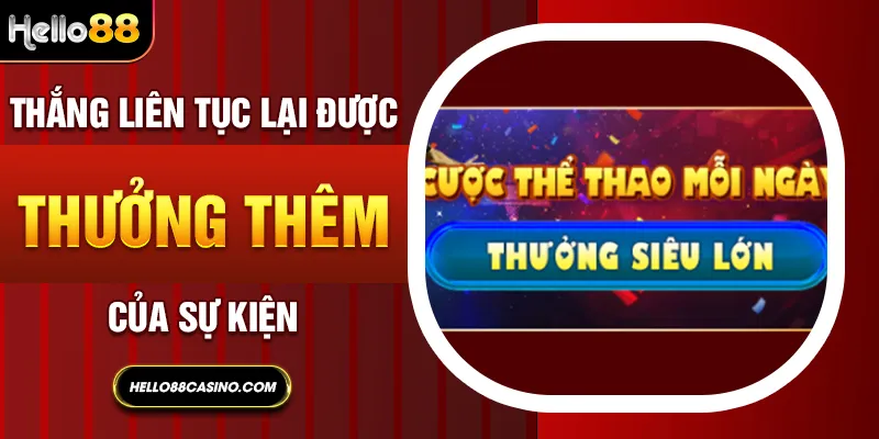 Thắng liên tục lại được thưởng thêm từ thể thao Hello88